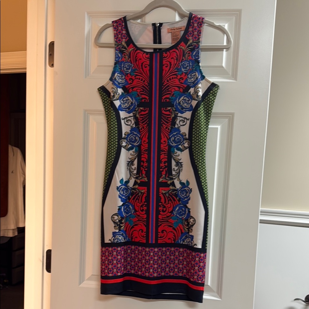 Flying Tomato Blue and Red Sleeveless Bodycon Mini Dress